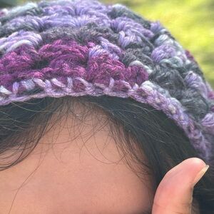 Elegant Purple and Gray Knit Headband